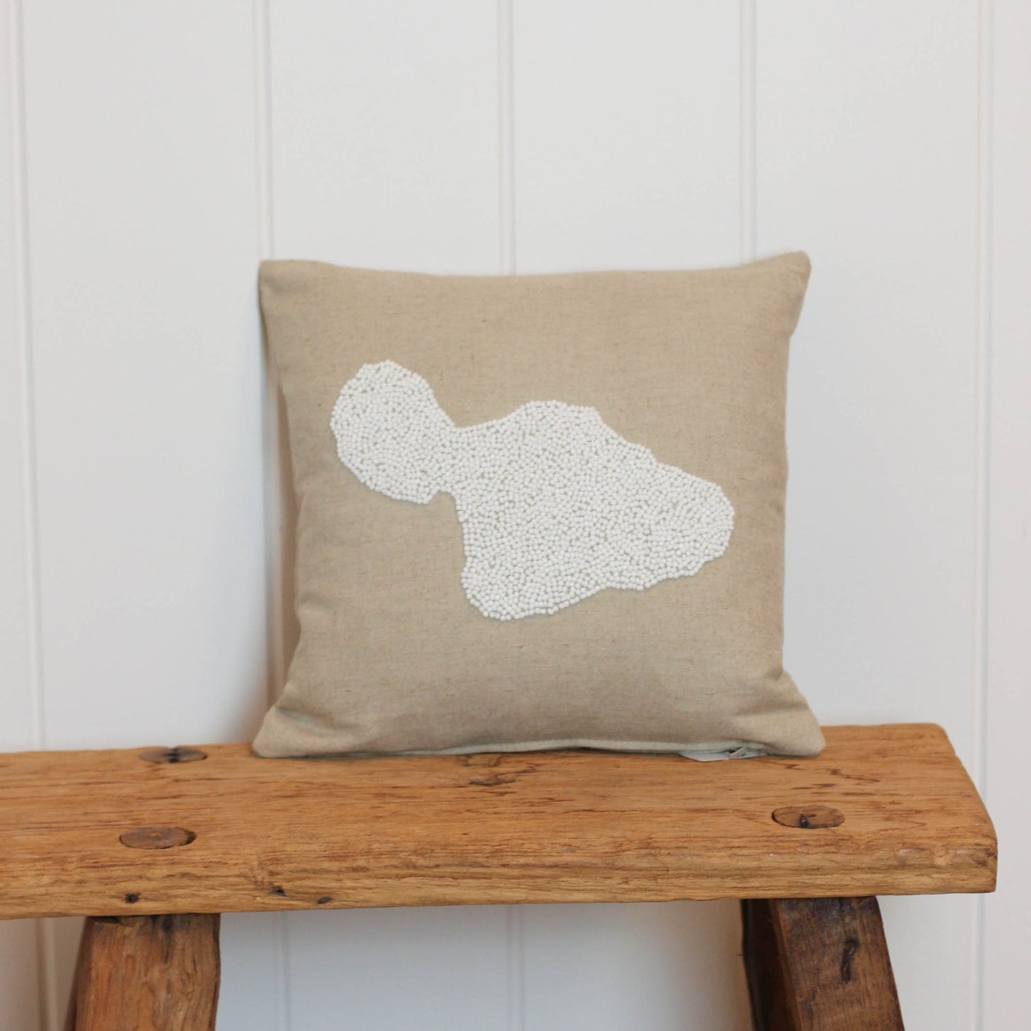12 x 12 Linen Square Pillow| Beaded | Various Ocean Images