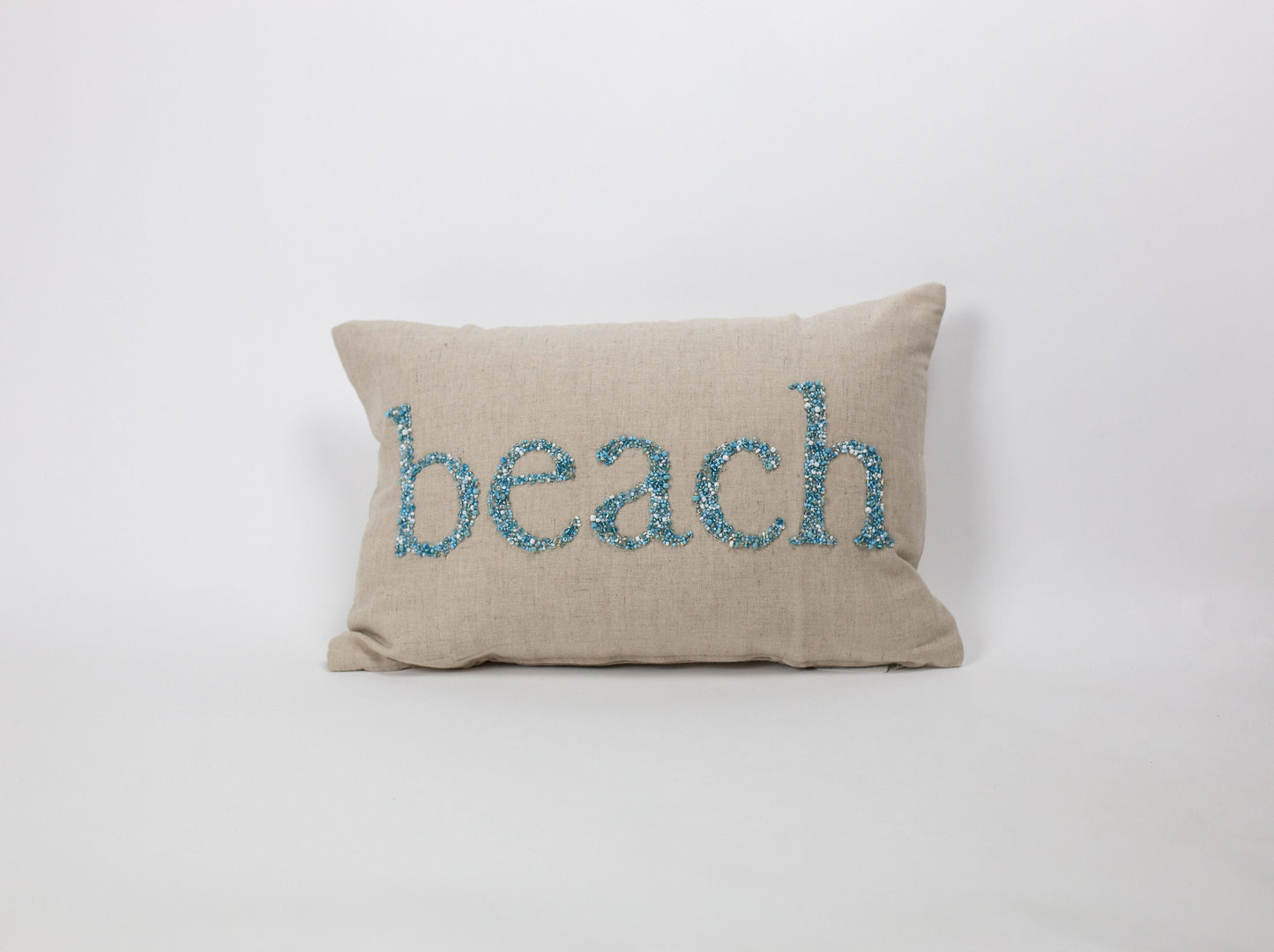 Beach Beaded Rectangle Pillow | Mixed Bead | Large 16 x 24