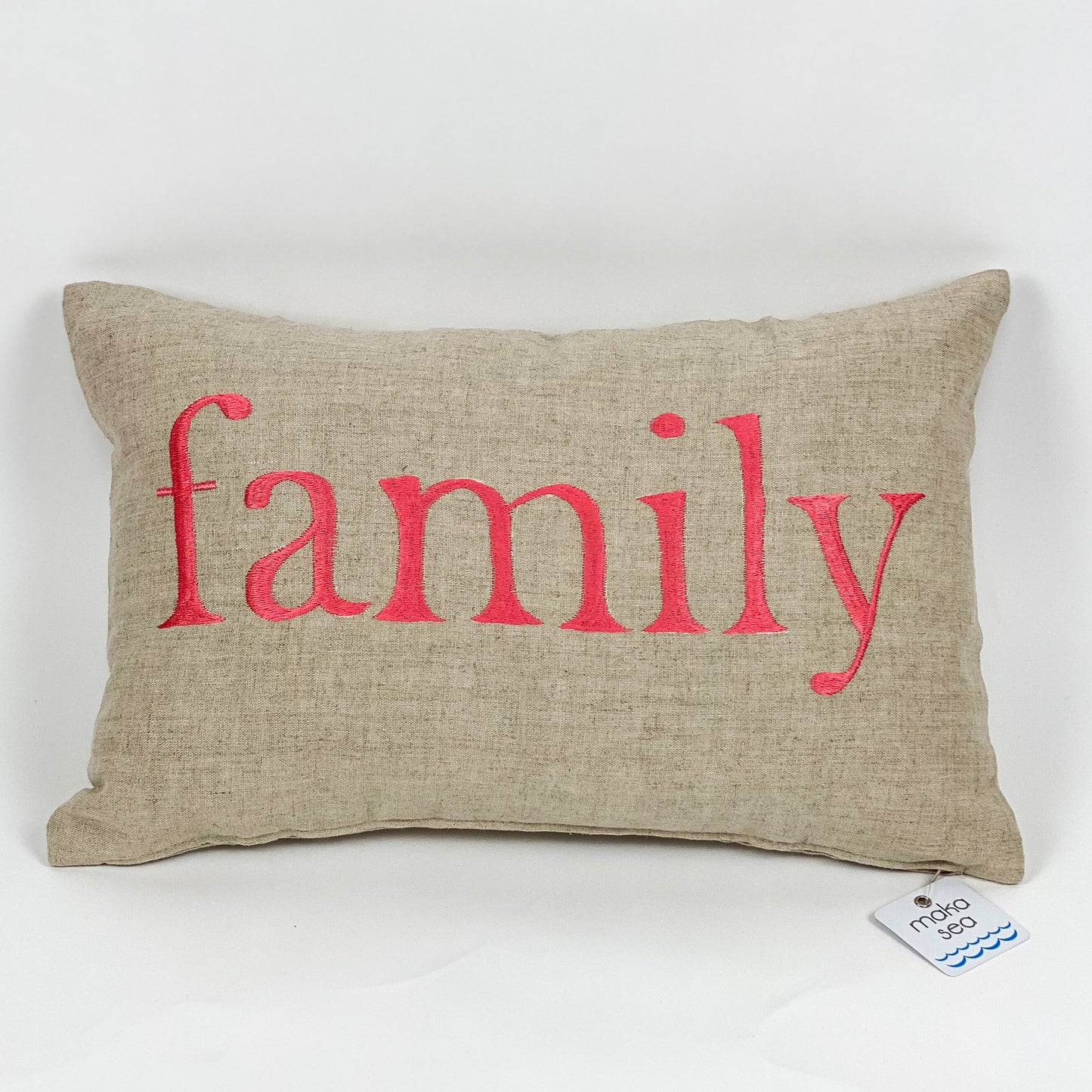 Embroidered | Double Sided Text |Ohana/Family| Pillow Cover