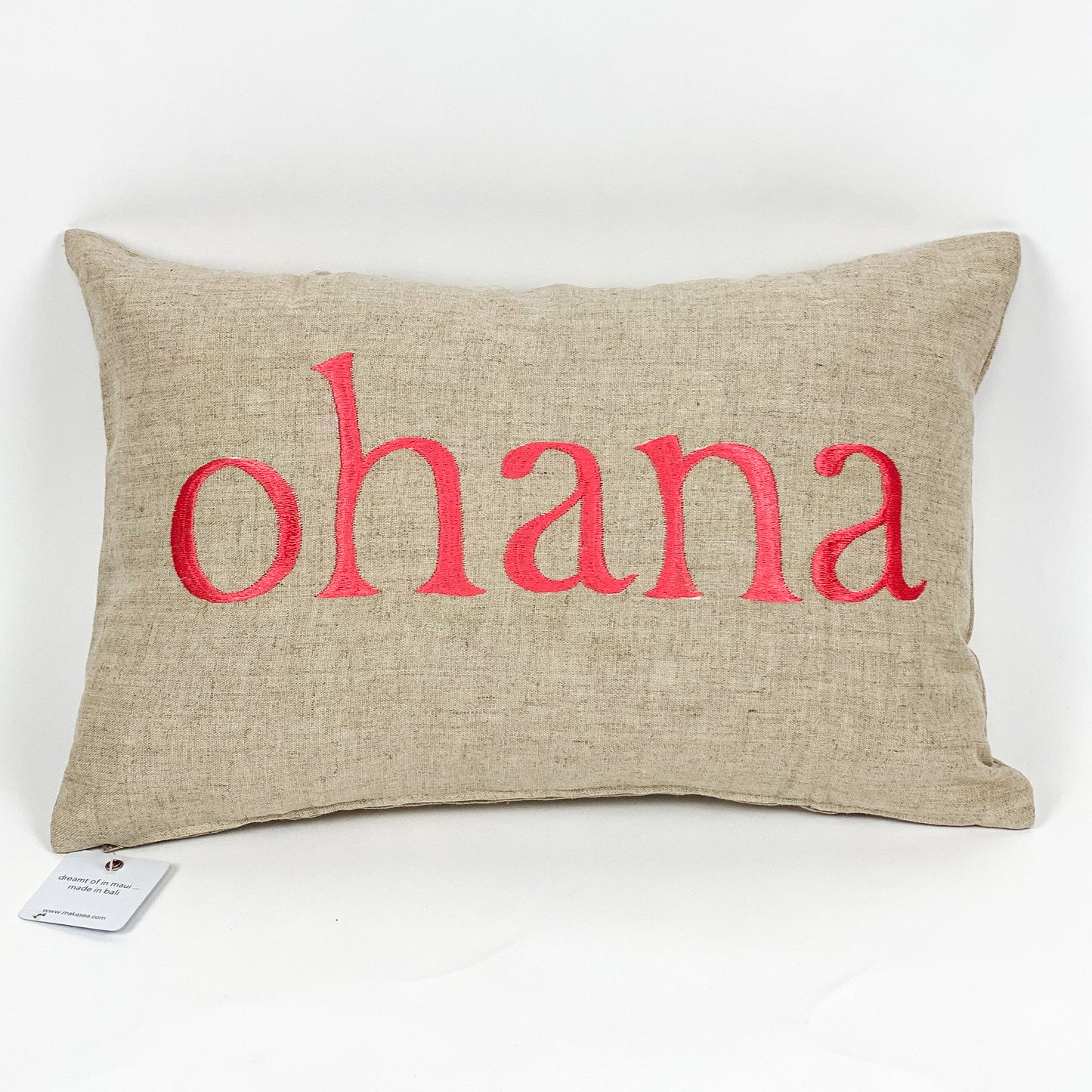 Embroidered | Double Sided Text |Ohana/Family| Pillow Cover