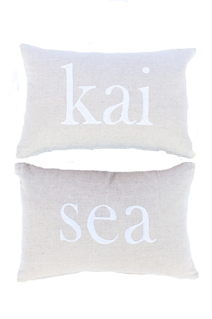 Kai/Sea | Reverse Text Small Rectangle Pillow Cover