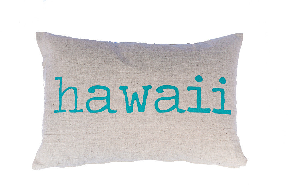 Aloha/Hawaii Screenprint Double Sided Rectangle Pillow Cover | Various ink colors