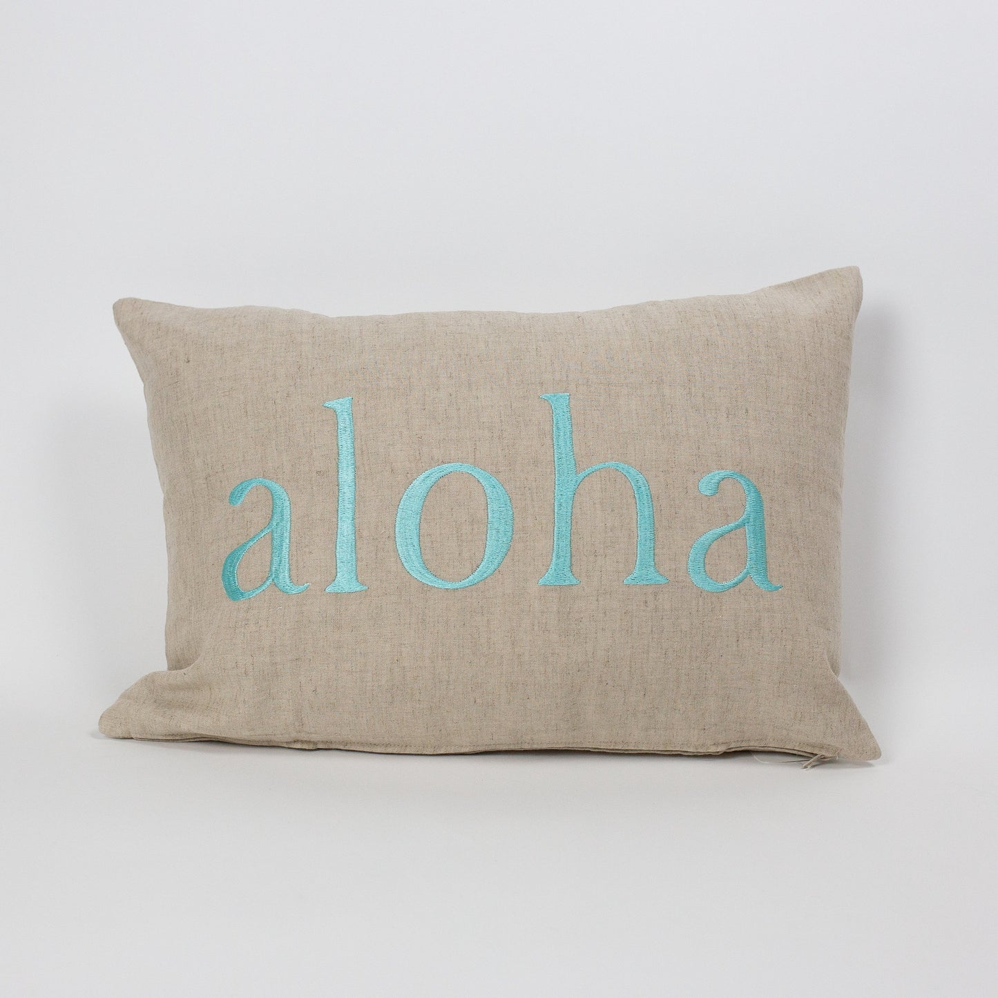 Aloha/Hawaii Reverse Text Rectangle Pillow Cover | Various Embroidery Colors