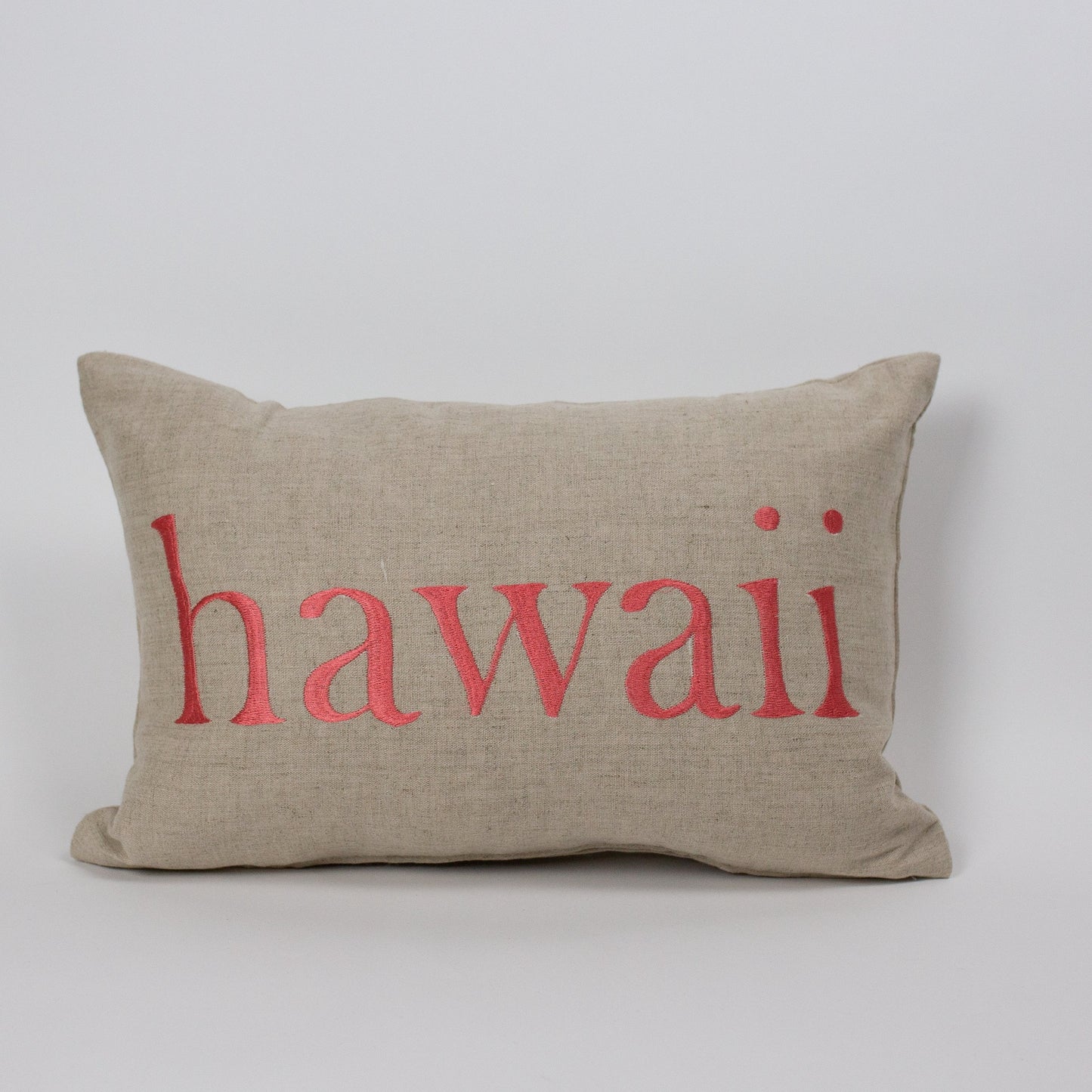 Aloha/Hawaii Reverse Text Rectangle Pillow Cover | Various Embroidery Colors