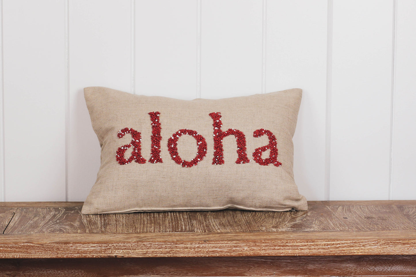Aloha Beaded Rectangle Pillow Cover | Various bead color | Small or Large Size