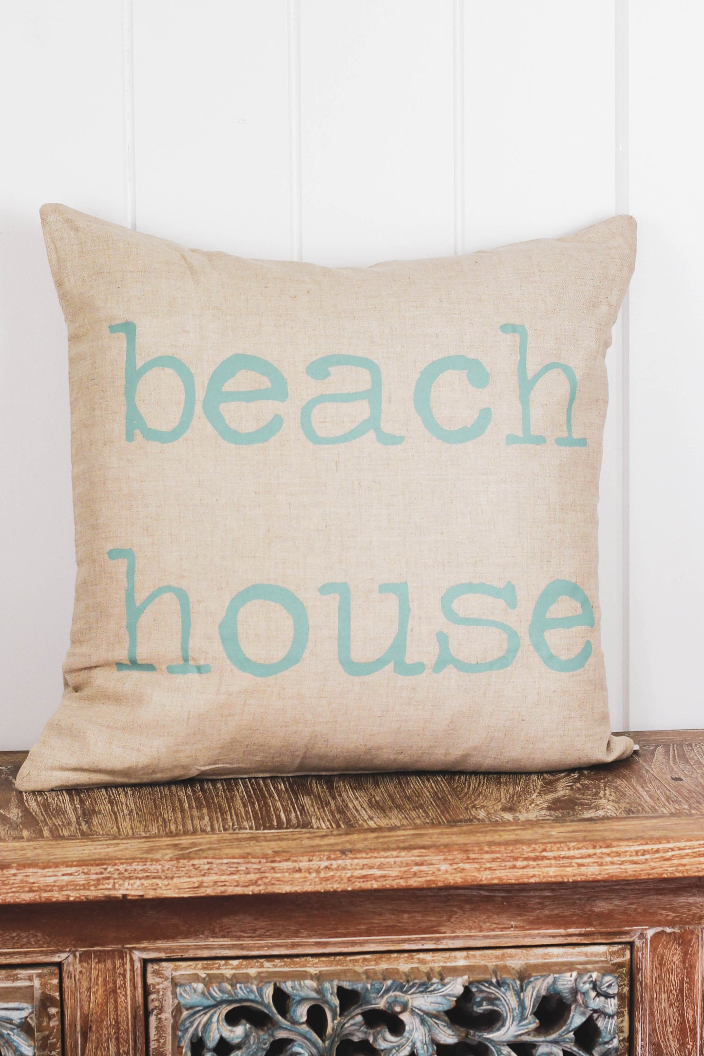 Square "Beach House" Screen-printed pillow cover | Various ink colors