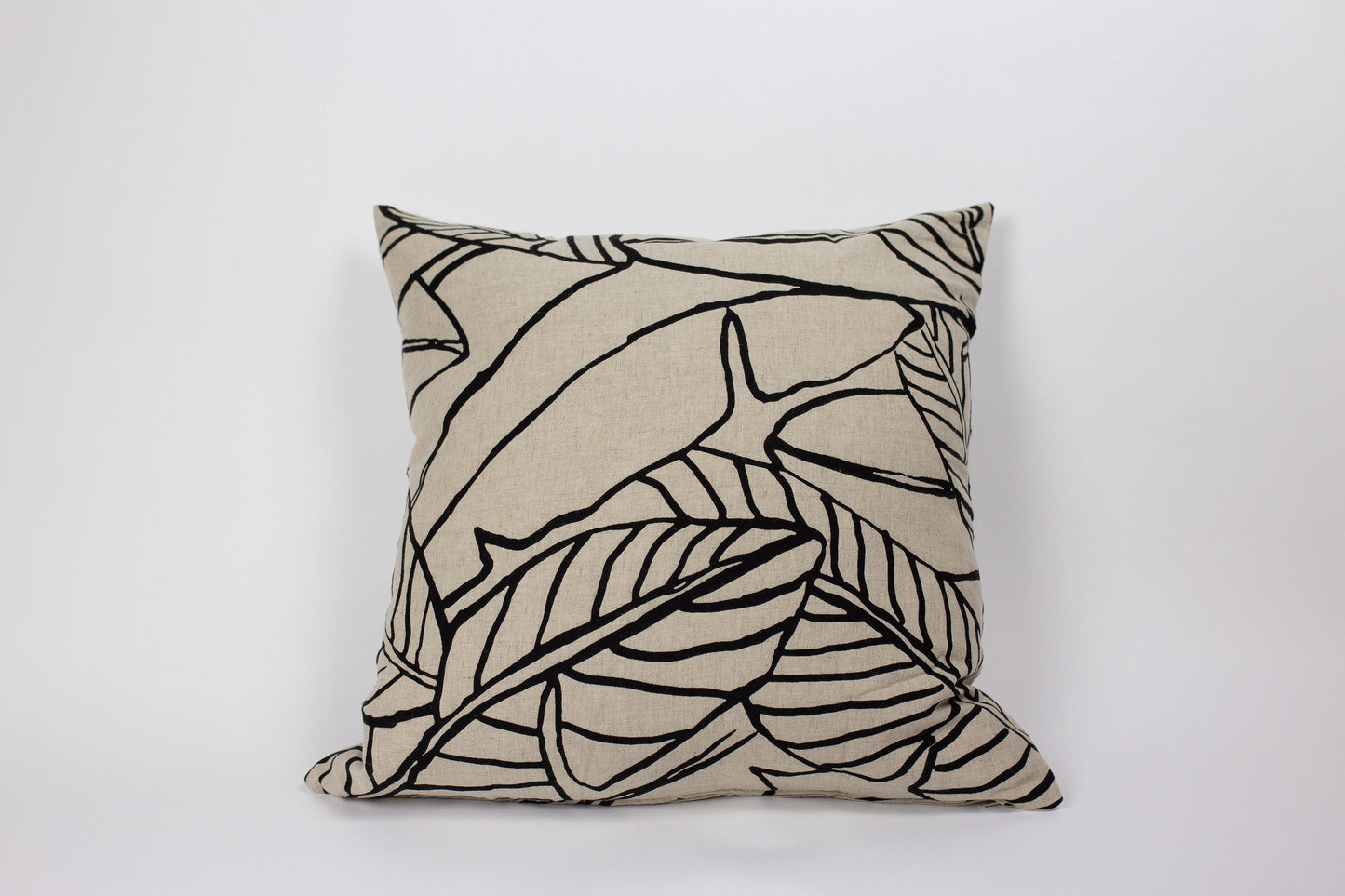 Banana Leaf/Chic Stripes Square Pillow Cover | Black or White design