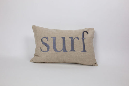 Nalu/Surf Reverse Text Small Rectangle Pillow Cover | Various Embroidery Colors