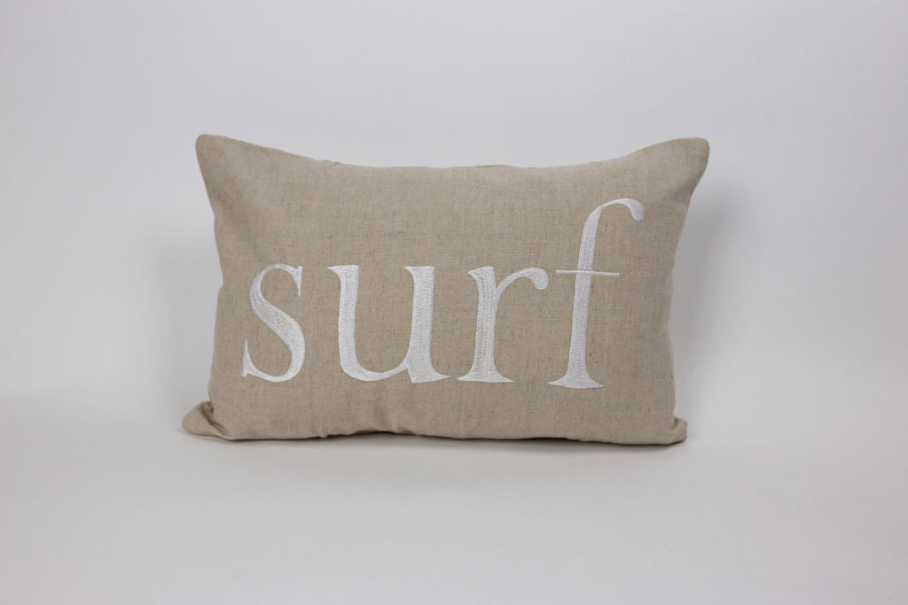 Nalu/Surf Reverse Text Small Rectangle Pillow Cover | Various Embroidery Colors