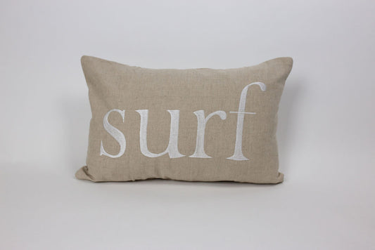 Nalu/Surf Reverse Text Small Rectangle Pillow Cover | Various Embroidery Colors