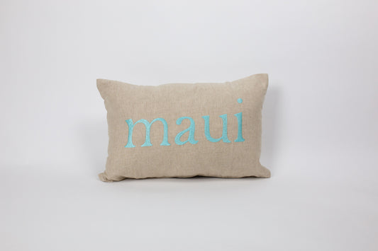 Aloha/Maui Embroidered Double Sided | Small or Large Rectangle Pillow | Various embroidery colors