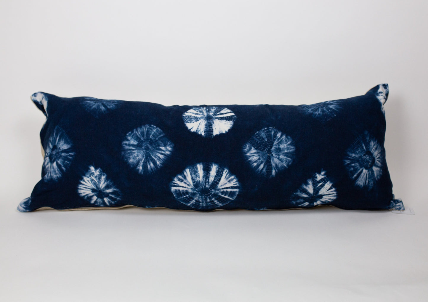 Shibori Lumbar Long Pillow Cover | Color: Indigo (Navy) | Various Patterns