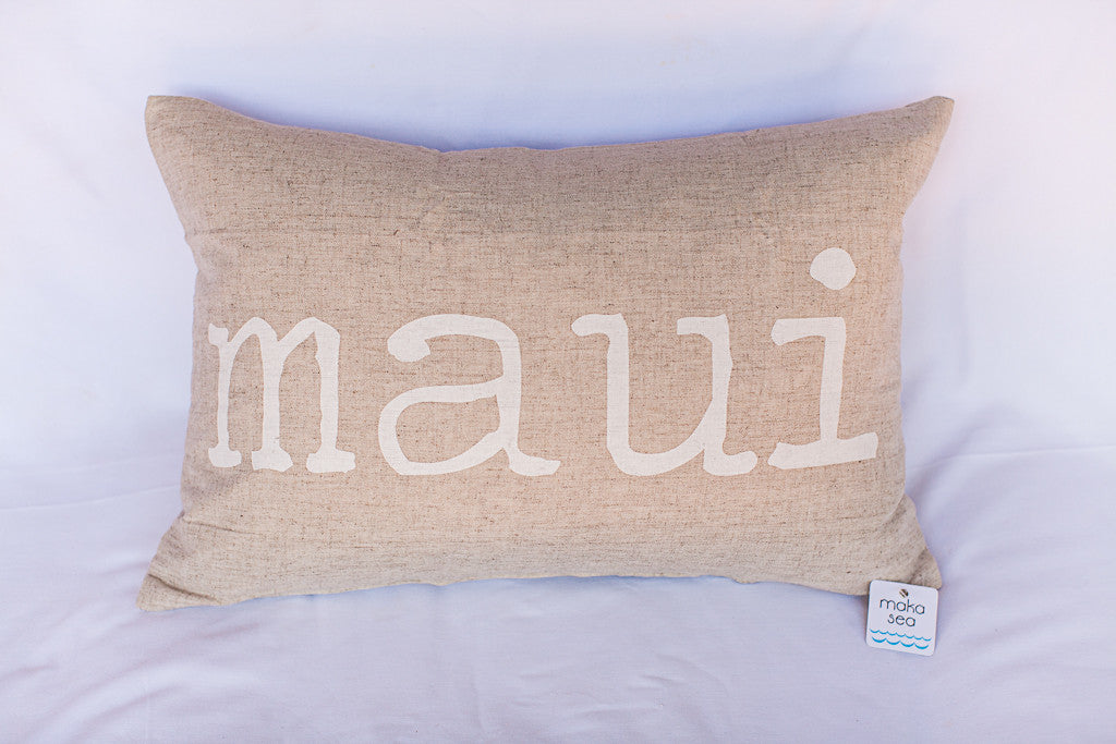 Maui/Aloha Screenprinted Large Rectangle Pillow | Various Ink colors