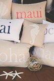 Reverse Text Aloha/Maui -  Coral