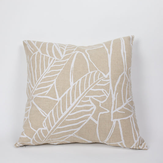 Banana Leaf/Stripe Square Pillow Cover | Black or White design