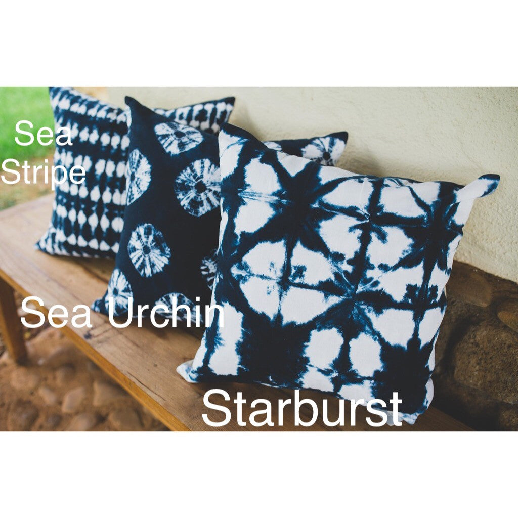 Shibori Lumbar Long Pillow Cover | Color: Indigo (Navy) | Various Patterns