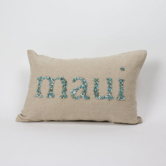 Maui Beaded Rectangle Pillow | Various bead color | Small or Large Size