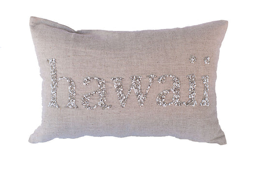 Hawaii Beaded Rectangle Pillow | Various bead color | Small Size