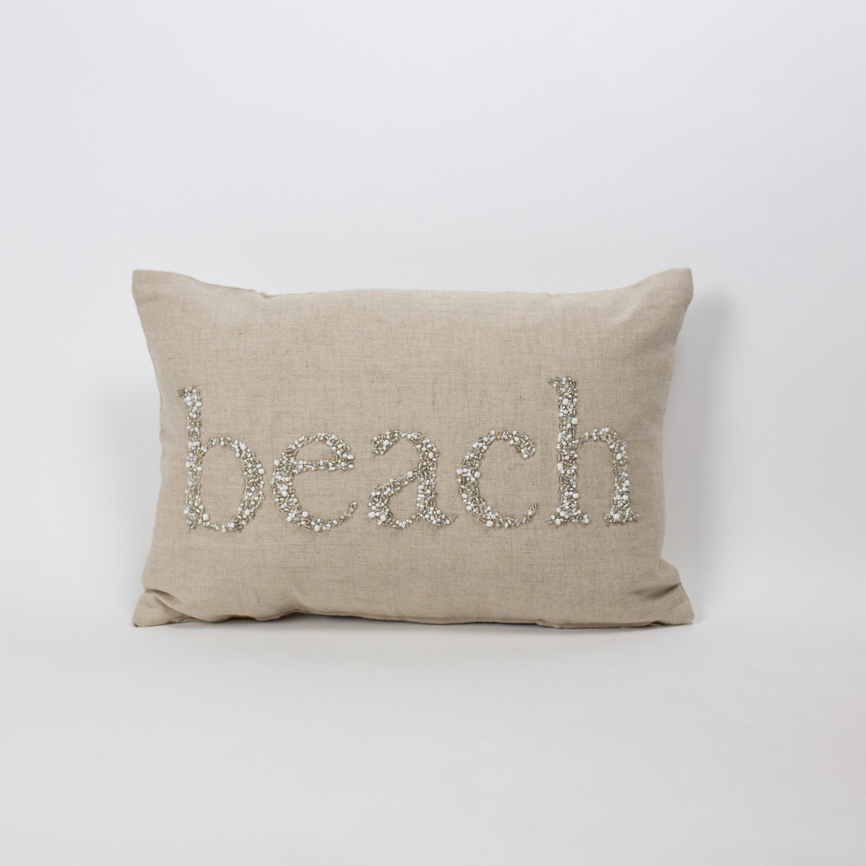 Beach Beaded Rectangle Pillow Various bead color Small Size Maka Sea