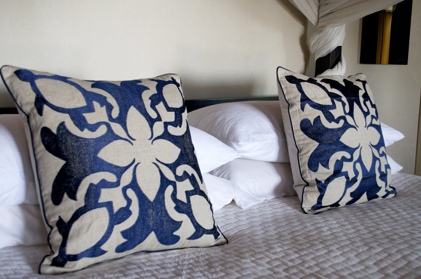 Lanikai Square Embroidered Pillow Cover | Sea Turtle/Honu |