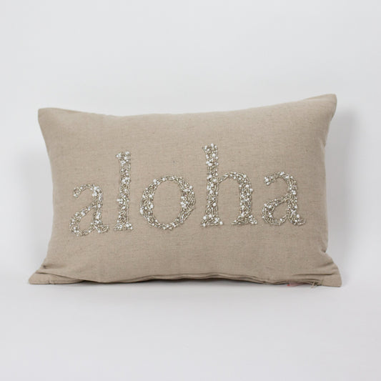 Aloha Beaded Rectangle Pillow Cover | Various bead color | Small or Large Size