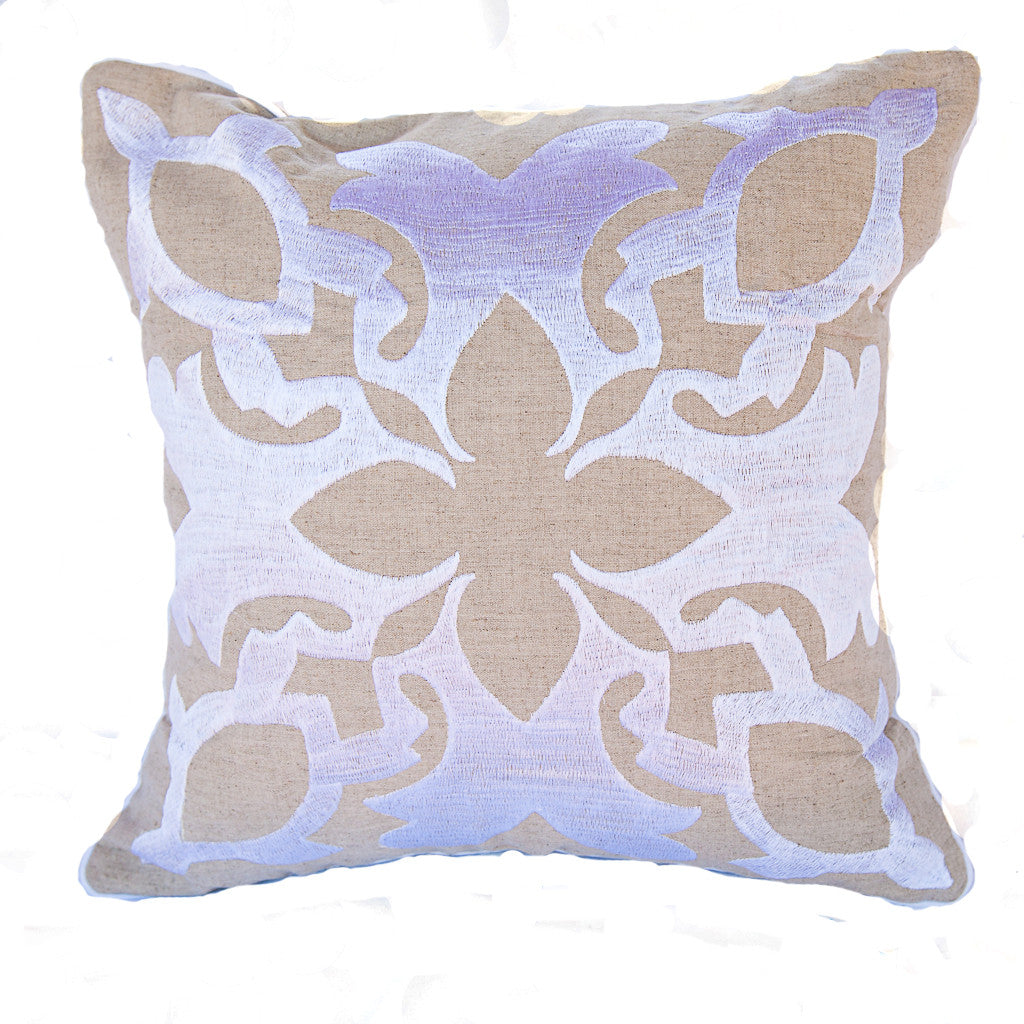 Lanikai Square Embroidered Pillow Cover | Sea Turtle/Honu |