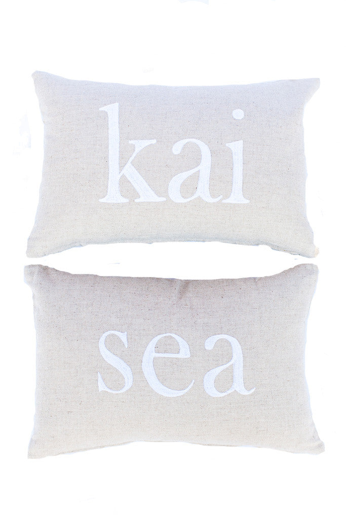 Kai/Sea  | Reverse Text Small Rectangle Pillow Cover