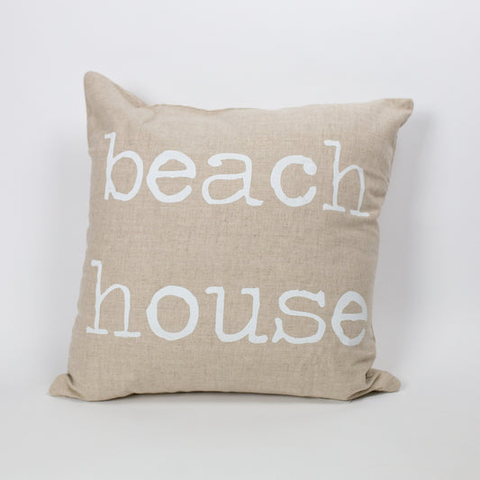 Square "Beach House" Screen-printed pillow cover | Various ink colors