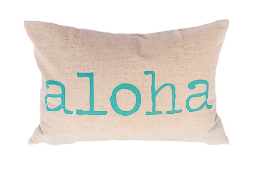 Maui/Aloha Screenprinted Large Rectangle Pillow | Various Ink colors