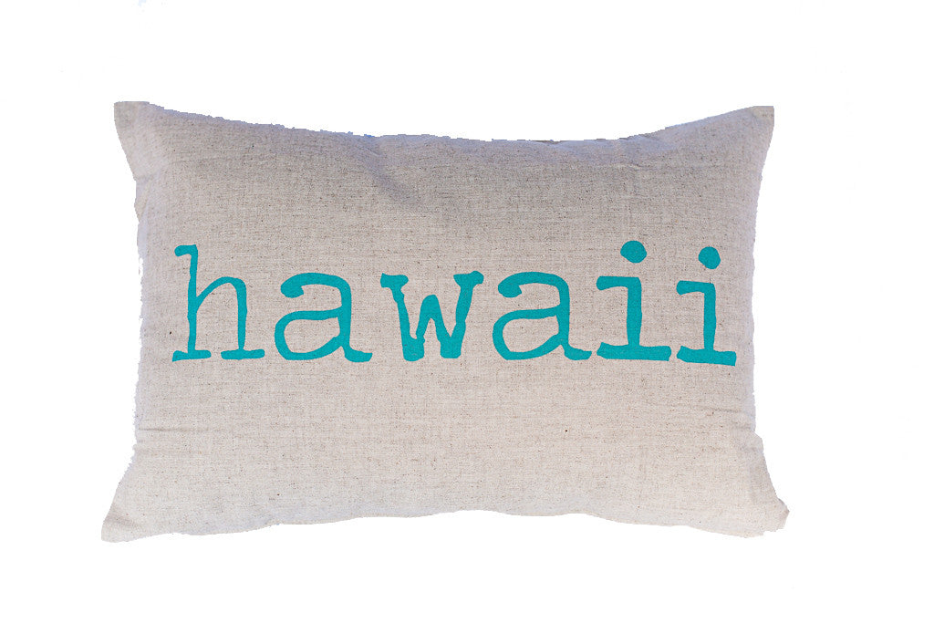 Aloha/Hawaii Reverse Text Rectangle Pillow Cover | Various ink colors