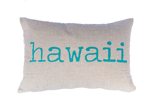 Aloha/Hawaii Reverse Text Rectangle Pillow Cover | Various ink colors