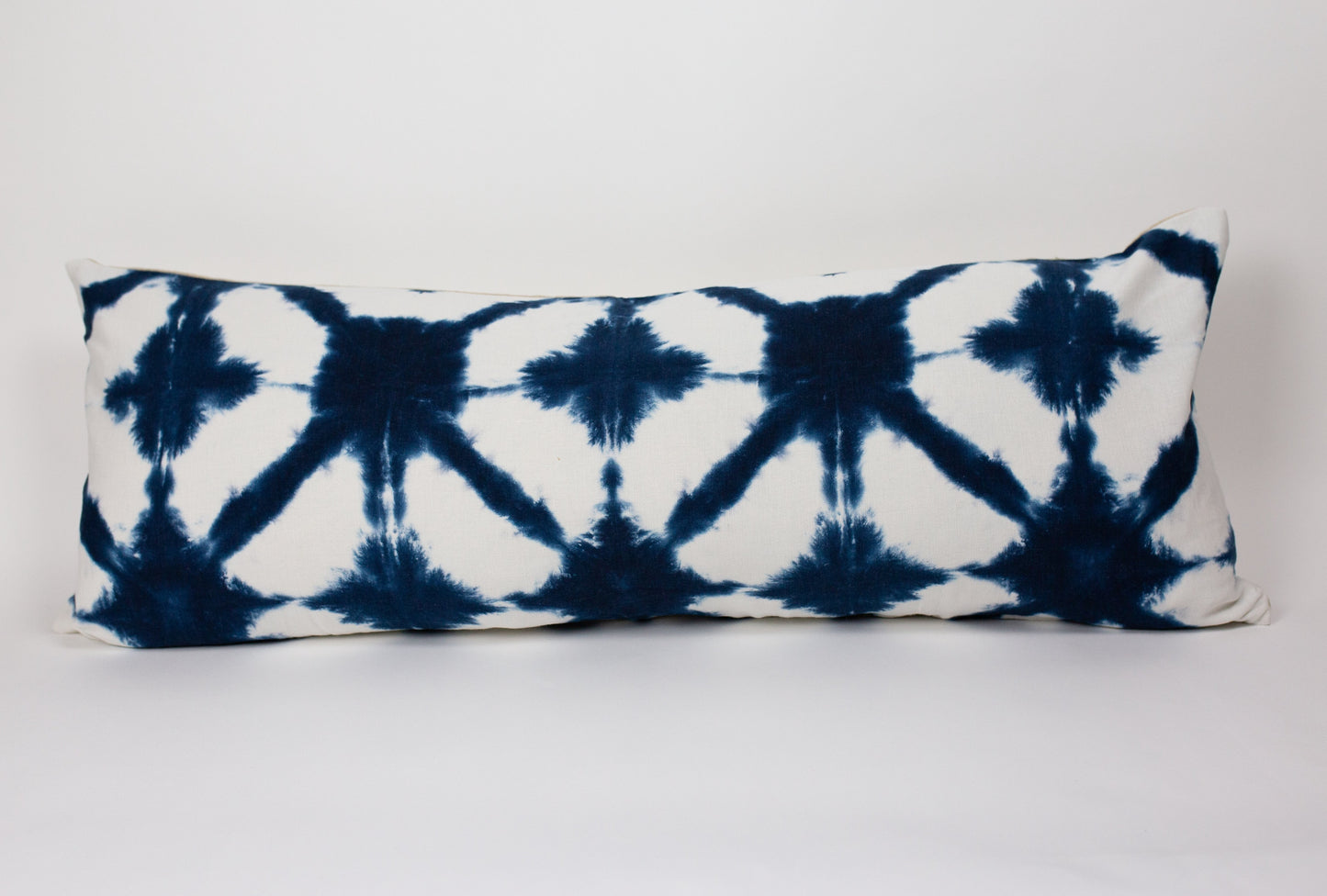 Shibori Lumbar Long Pillow Cover | Color: Indigo (Navy) | Various Patterns