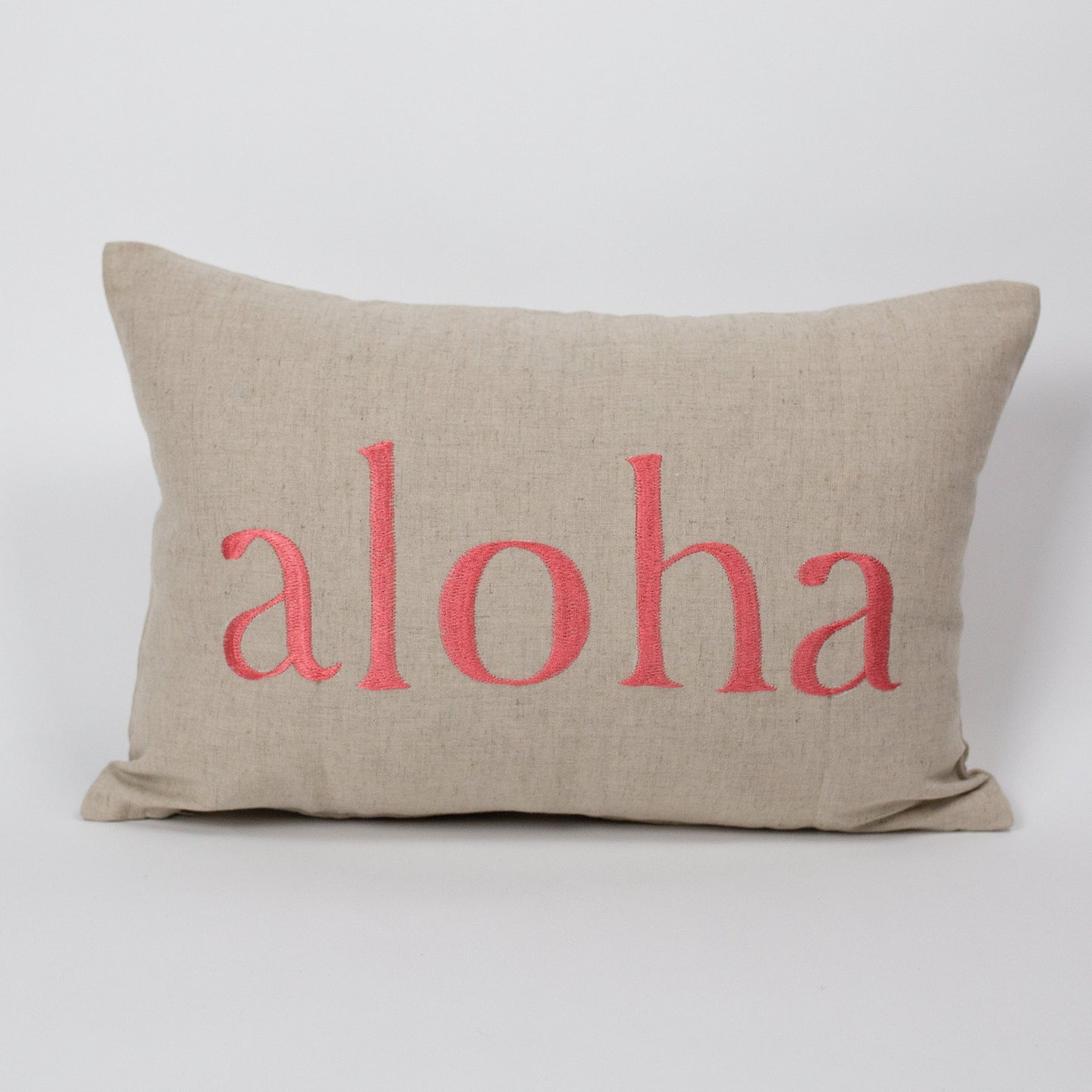 Aloha/Maui Embroidered Double Sided | Small or Large Rectangle Pillow | Various embroidery colors
