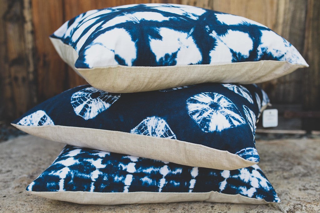 Shibori Square Pillow Cover | Indigo | Various patterns