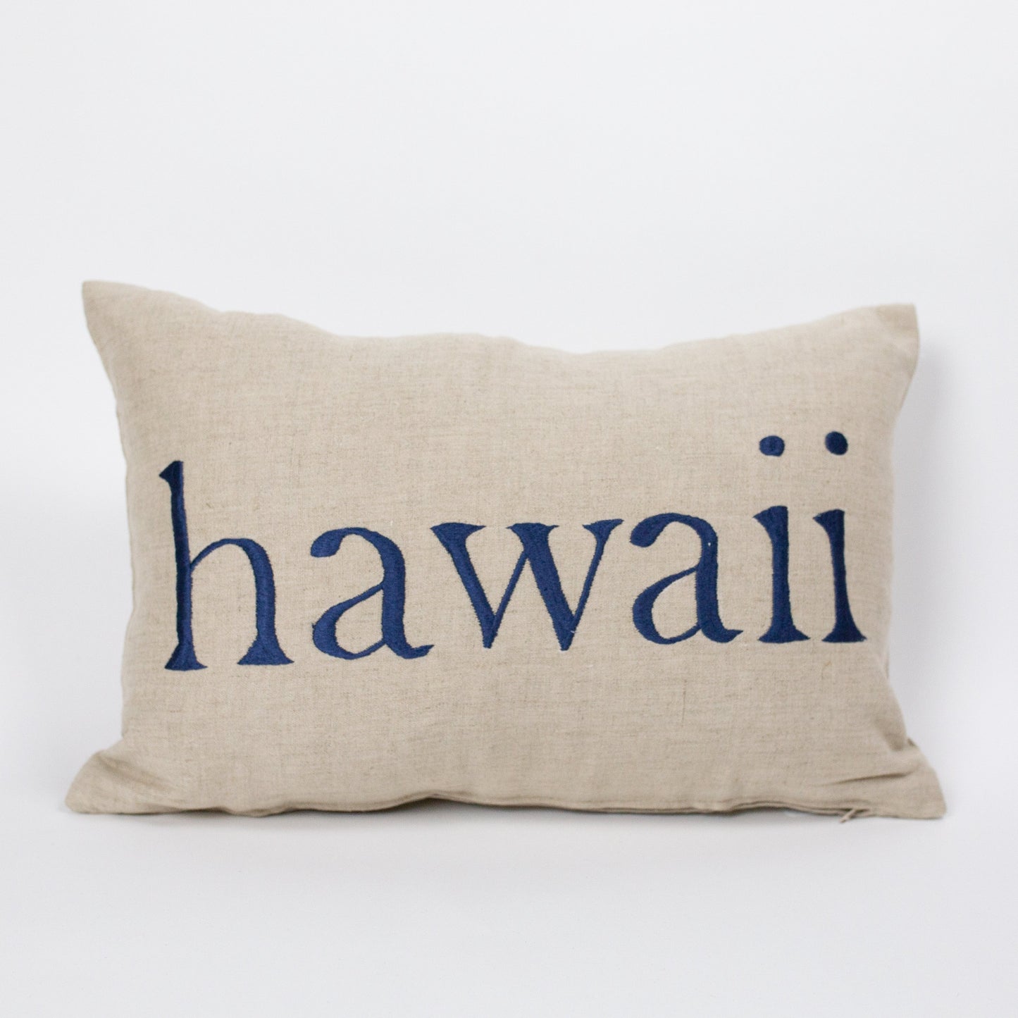 Aloha/Hawaii Reverse Text Rectangle Pillow Cover | Various Embroidery Colors