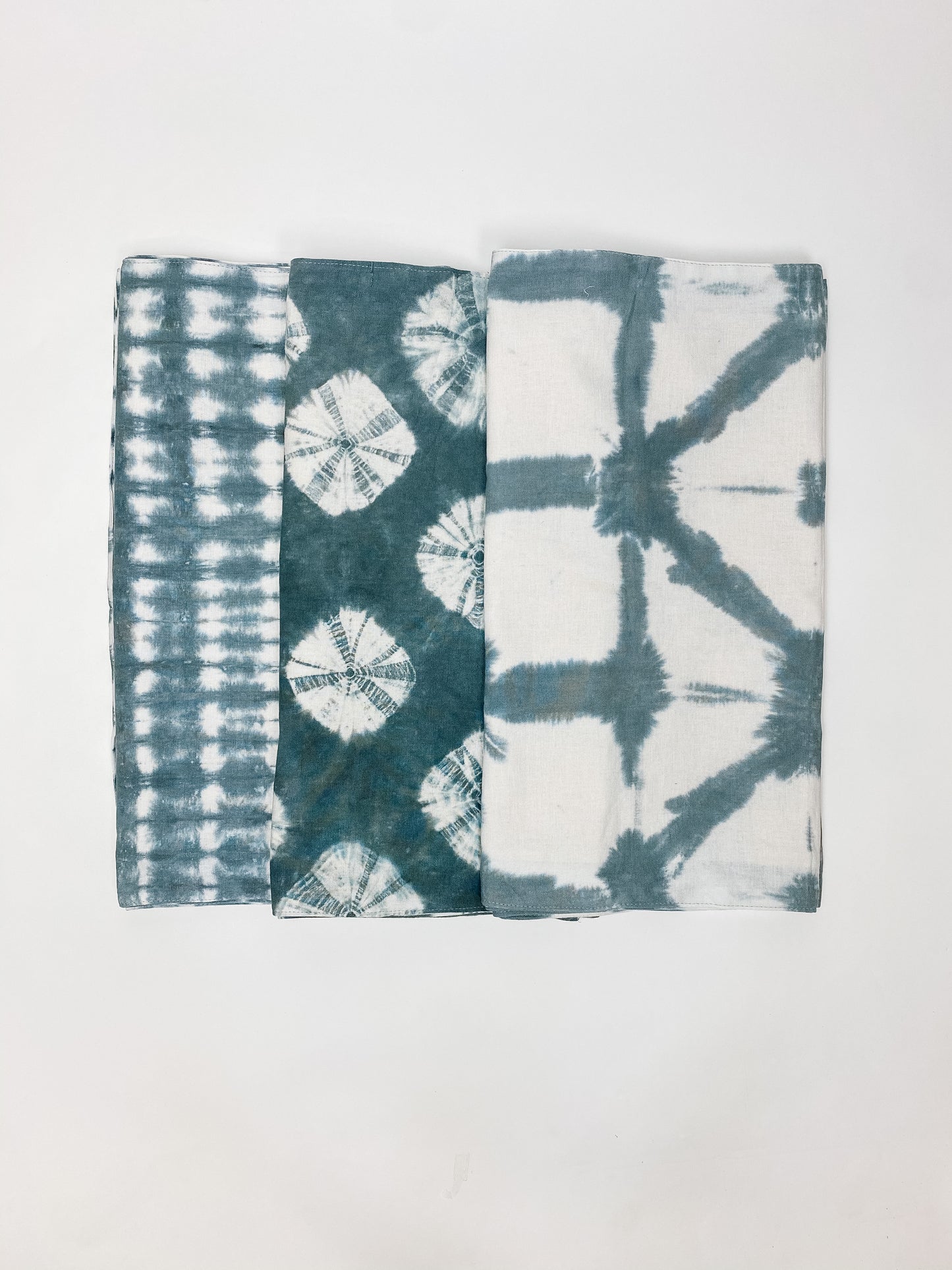 Shibori Bed or Table Runner | Color: Seaspray