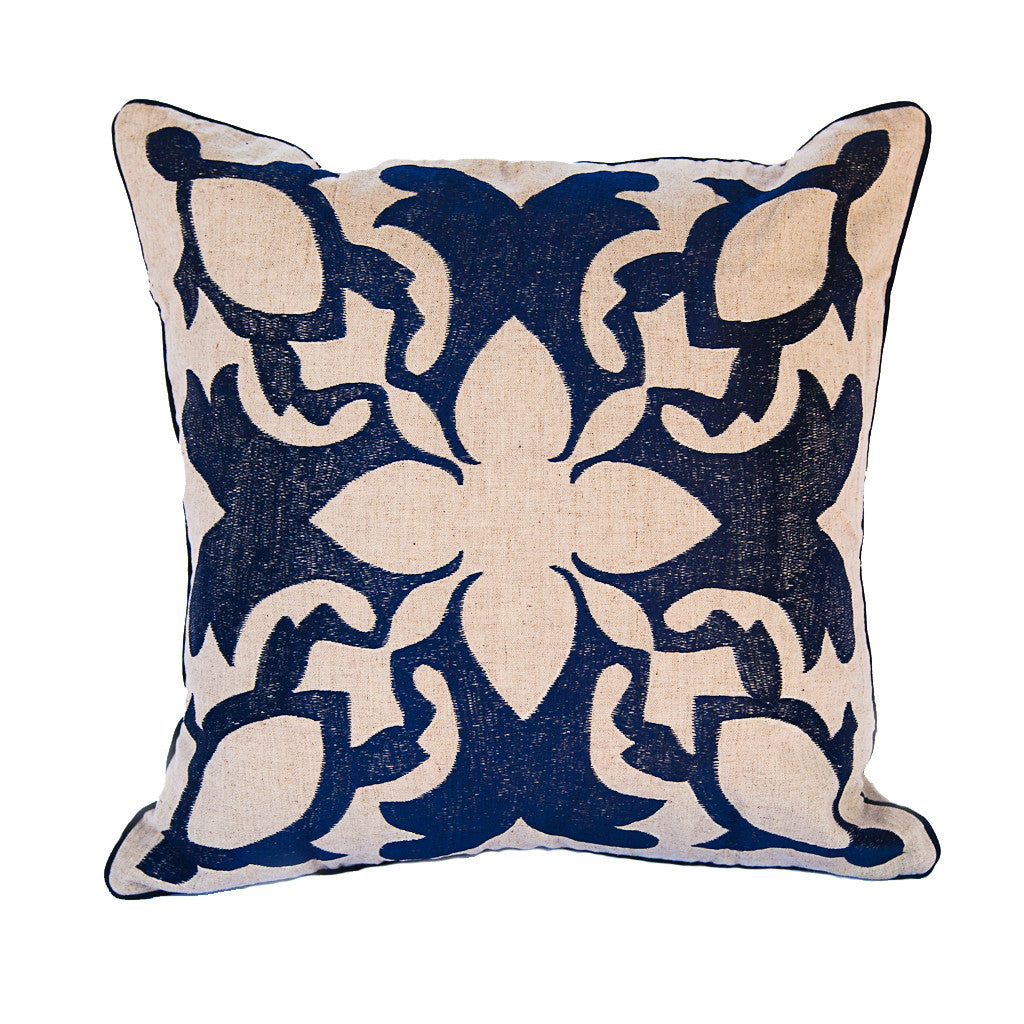 Lanikai Square Embroidered Pillow Cover | Sea Turtle/Honu |