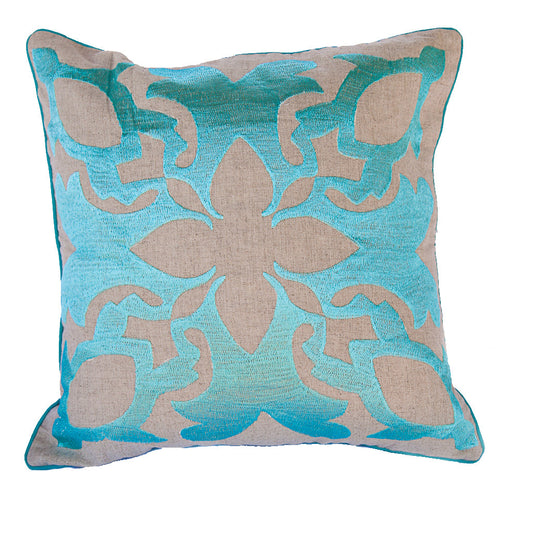 Lanikai Square Embroidered Pillow Cover | Sea Turtle/Honu |